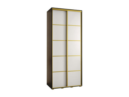4-Door Sliding Wardrobe 235.2/100/60 2 Doors Black/White/Gold