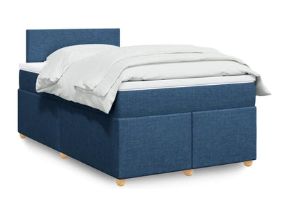 Bed base with mattress, blue, 120x200 cm, fabric