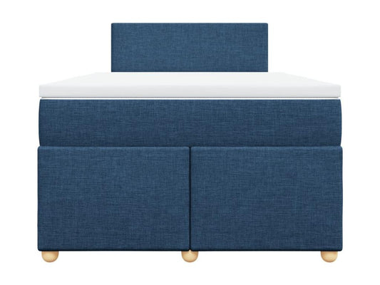 Bed base with mattress, blue, 120x200 cm, fabric