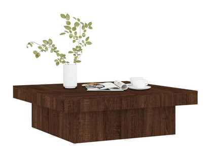 Coffee table, brown oak, 90x90x28 cm, engineered wood