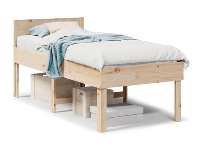 Bed frame without mattress 75x190 cm solid pine wood