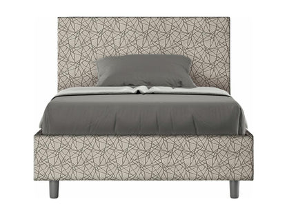Single bed with storage, upholstered, 120x200 cm, fabric, 2 grey colors