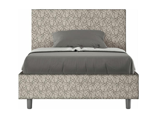 Single bed with storage, upholstered, 120x200 cm, fabric, 2 grey colors