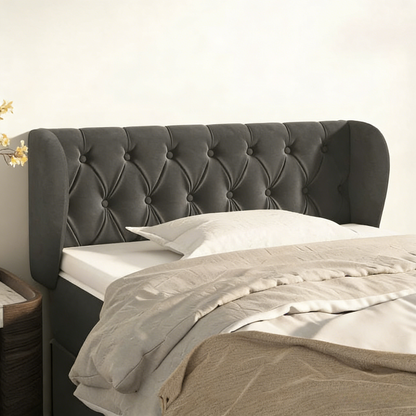 Headboard with wings, Dark Grey, 103x23x78 - 88 Velvet