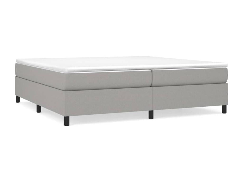 Light Grey Bed Base 200x200 cm Fabric