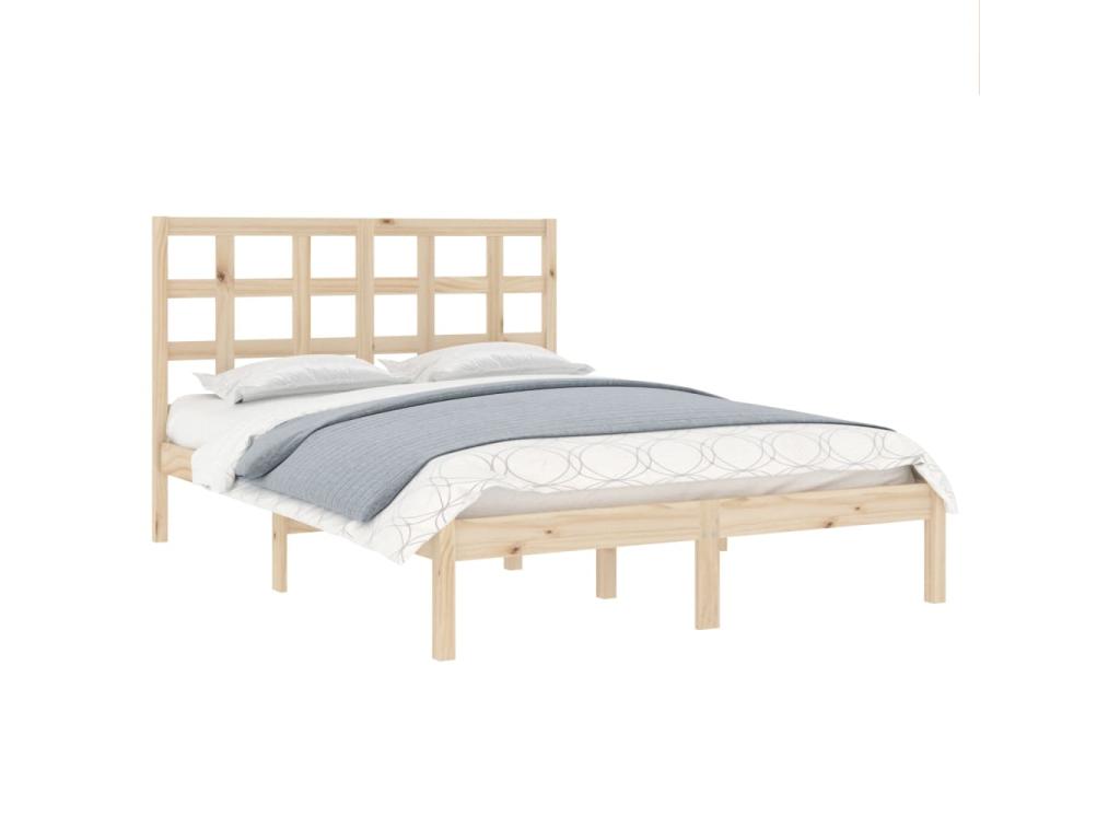 Bed frame without mattress, 140x200 cm, solid wood