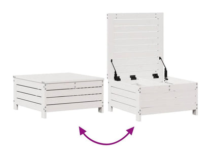 5-piece garden furniture set with white cushions, solid pine wood