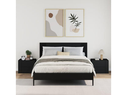 2-piece black wall-mounted bedside tables, 45x30x35 cm