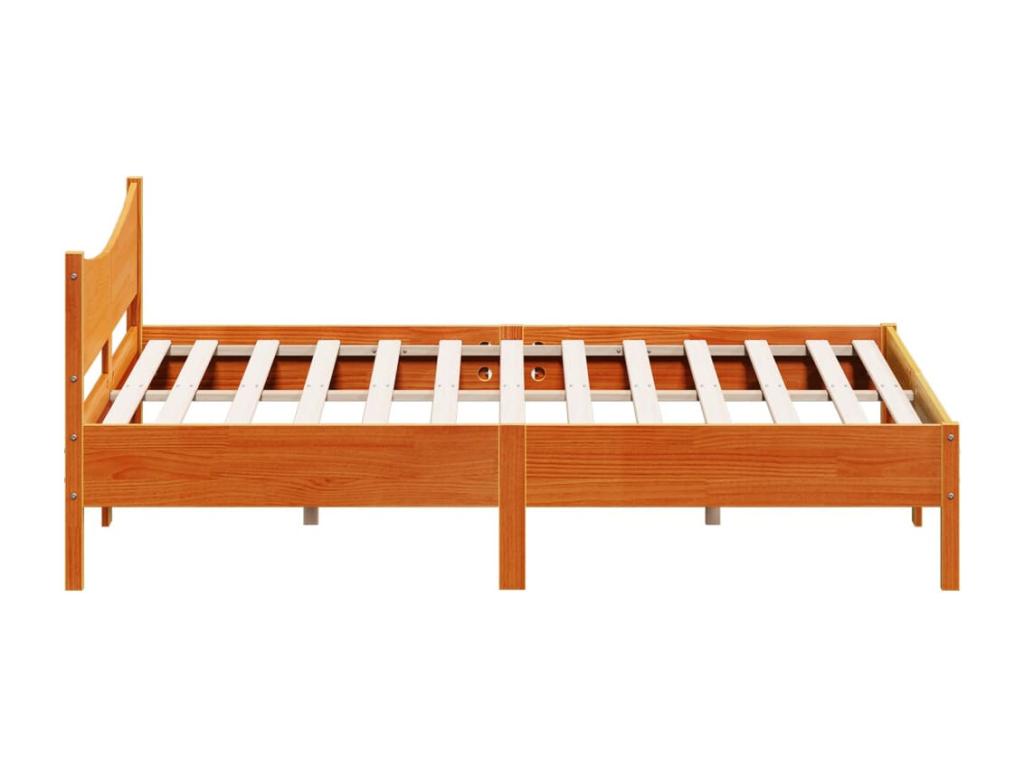 Brown bed frame and headboard 180x200 pine wood