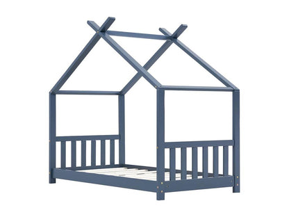 Children's bed frame, grey, solid pine wood, 80x160 cm