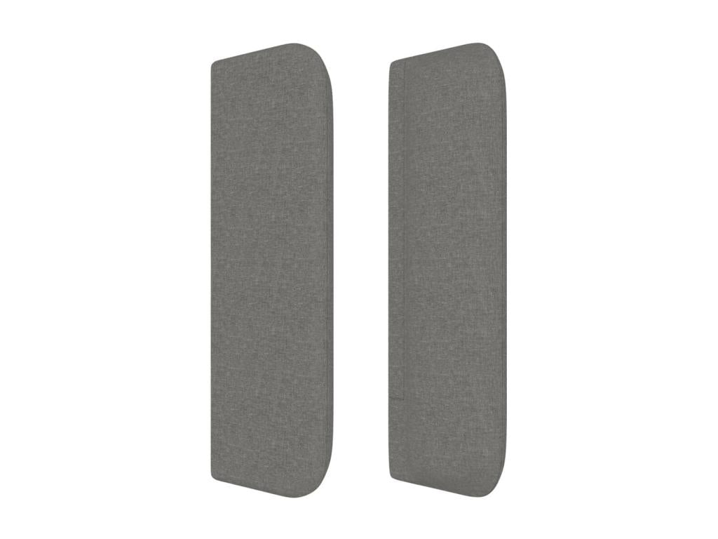 Headboard with wings, Dark Grey, 147x16x78/88 cm, Fabric