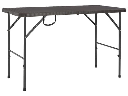 Folding garden table, brown, 120x60x74cm, HDPE, rattan look