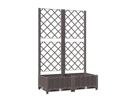 Planter with trellis, brown, 80x40x121.5 cm, PP