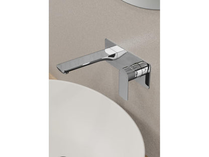 Chrome-plated built-in basin mixer tap -