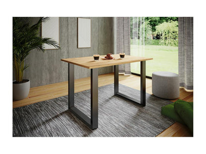 Dining table 80x80 oak black decor.