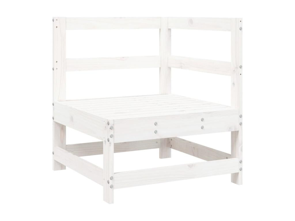 3-piece garden furniture set, white, solid pine wood