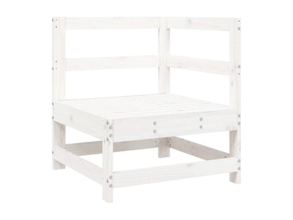 3-piece garden furniture set, white, solid pine wood