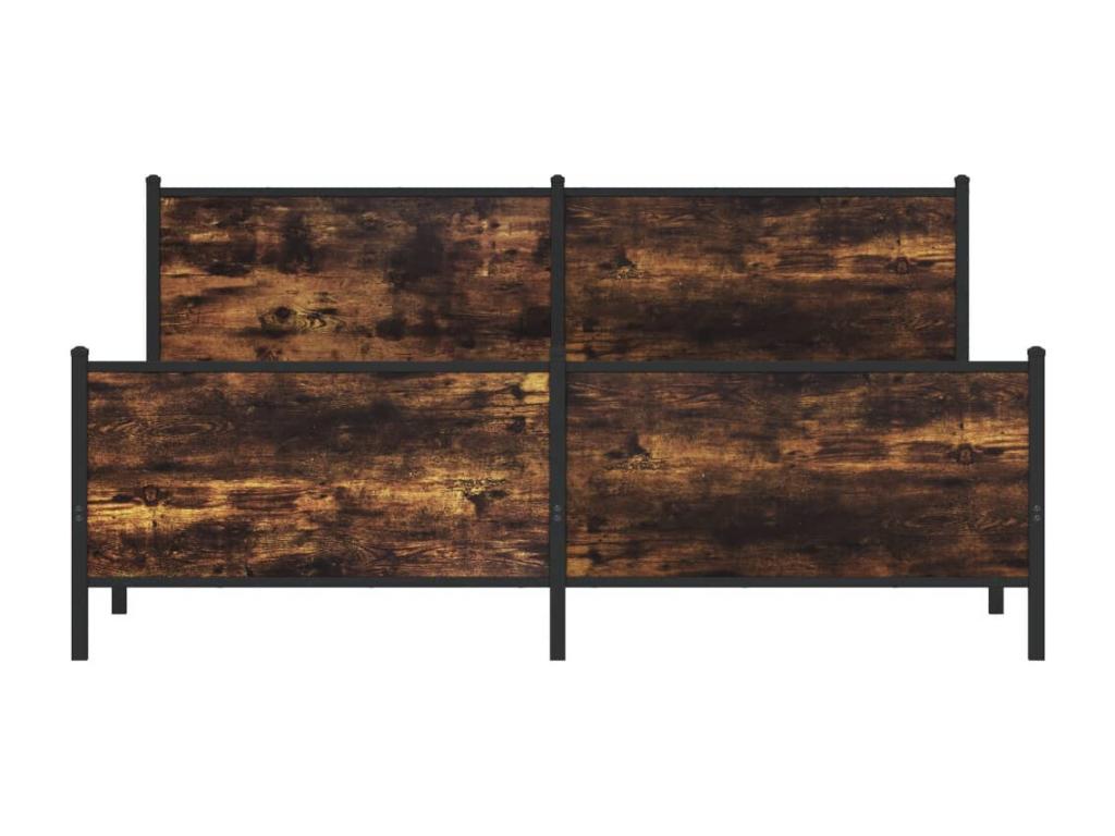 Metal bed frame without mattress, smoked oak, 180x200 cm