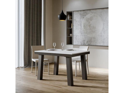 Extendable table 90x120/224 cm Bridge Evolution White Ash with Anthracite frame