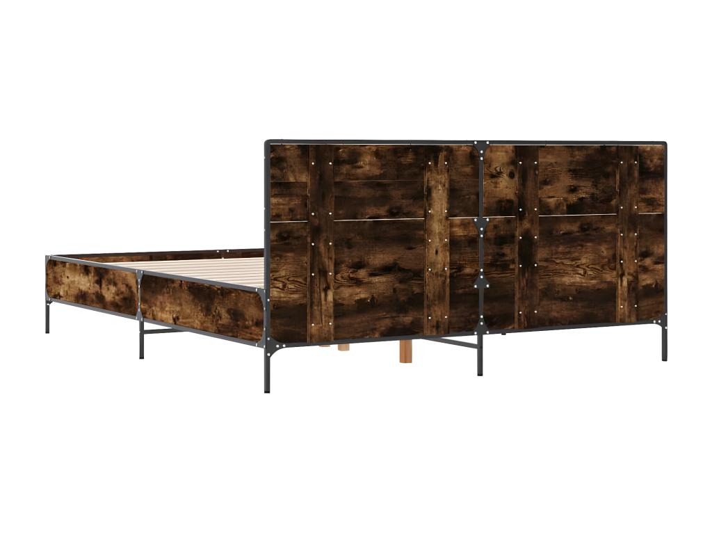 Smoked oak bed frame without mattress, 120x200 cm