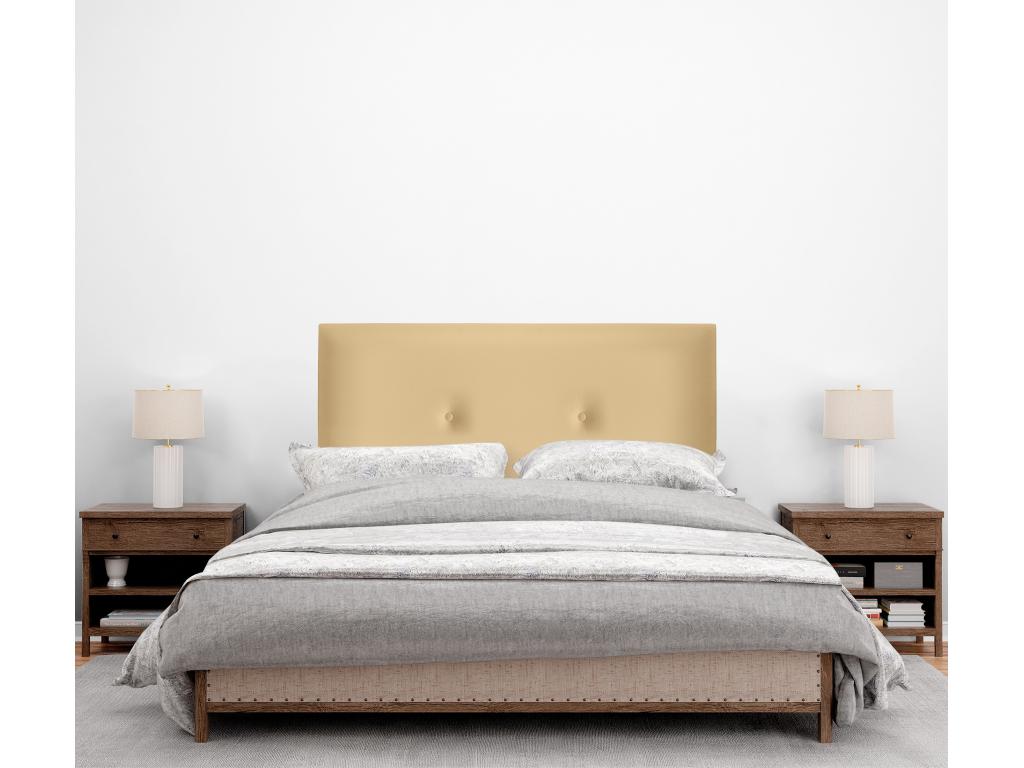 Smooth faux leather headboard with buttons, 110x50cm, for 105cm beds - Vanilla