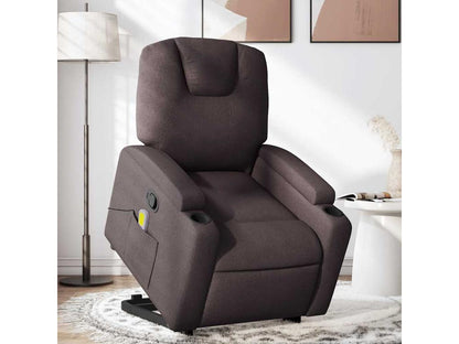 Dark Brown Fabric Reclining Massage Chair