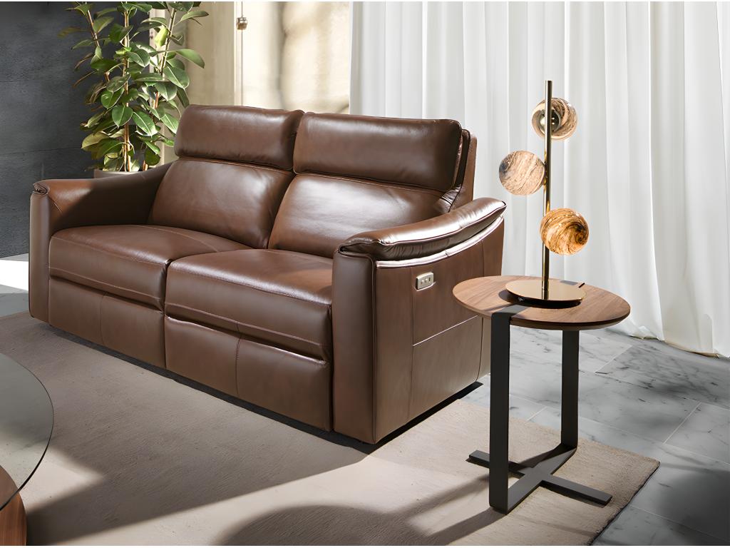 Corner table in walnut and steel 2054