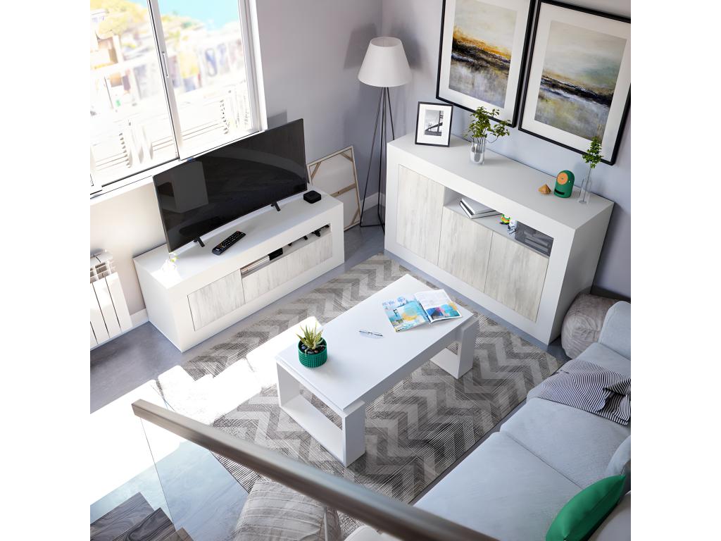 Lift-top coffee table, white - L 105 x W 55 x H 45 cm