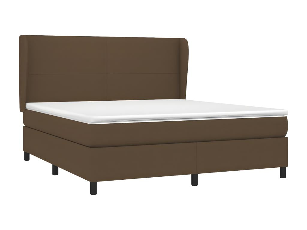 Upholstered bed base with mattress, dark brown, 160x200 cm