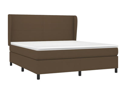 Upholstered bed base with mattress, dark brown, 160x200 cm