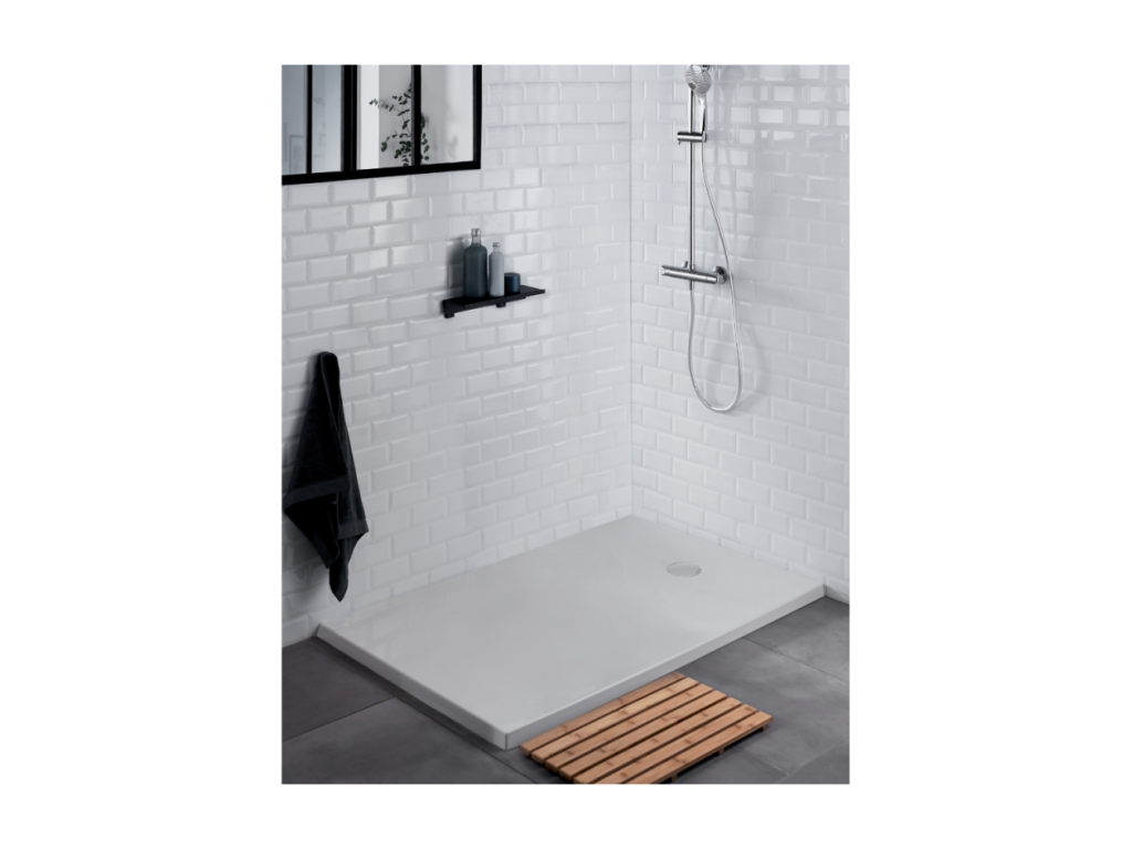 140x90 cm rectangular white acrylic shower tray