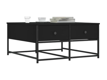 Black coffee table 80x80x40 engineered wood