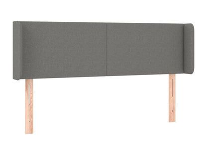 Headboard with wings, Dark Grey, 147x16x78/88 cm, Fabric
