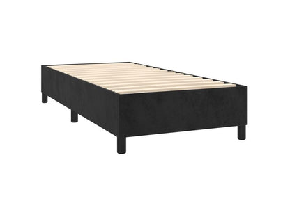Bed base with mattress, black, 100x200 cm, velvet