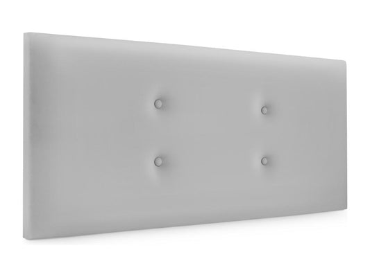 Faux leather headboard with 2 button details, 105x50cm, for 105cm beds - Light grey
