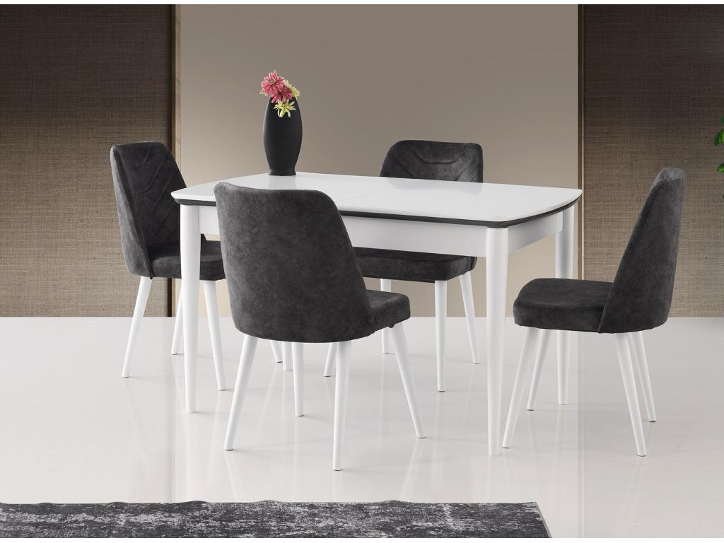 Extendable dining table and white