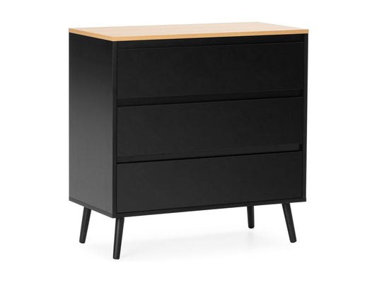 3-drawer chest of drawers, black
