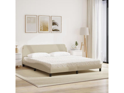 Bed with cream mattress 180x200 cm fabric