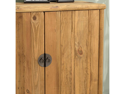 2-door sideboard with 1 niche, made of recycled pine wood