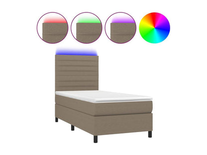 Bed base, mattress, and LED 100x200 Fabric