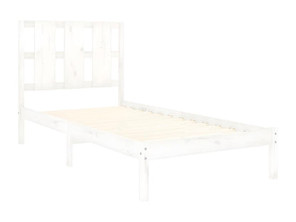 Bed frame without mattress, white, 100x200 cm, solid pine wood