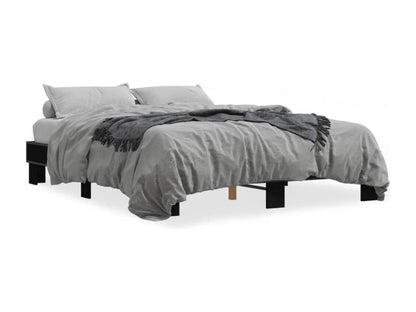 Black bed frame without mattress, 150x200 cm