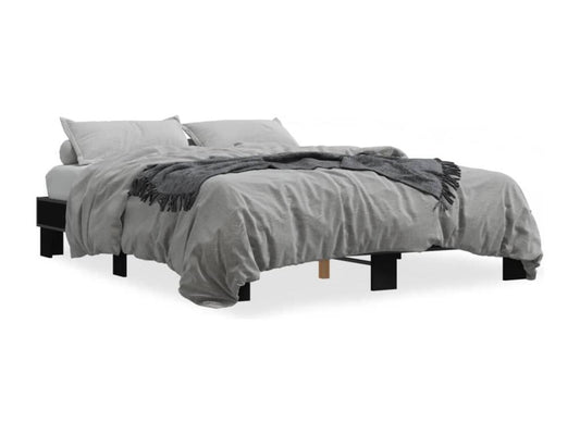 Black bed frame without mattress, 150x200 cm