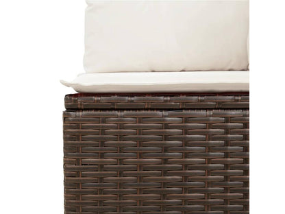 10-piece garden furniture set with brown resin wicker cushions