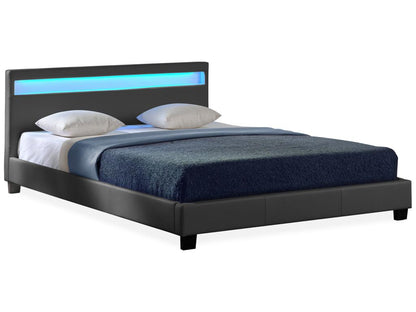 Paris LED Upholstered Bed 180x200 cm Dark Grey