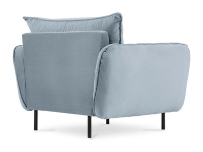 Light blue velvet armchair - 97x94x95cm
