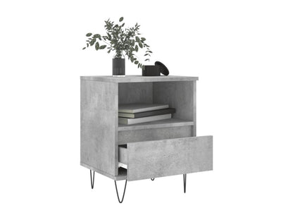 Concrete grey bedside table 40x35x50 cm engineered wood