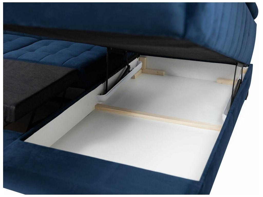 Corner sofa 232 Brown Sleeping function Bed box 271x203x71cm