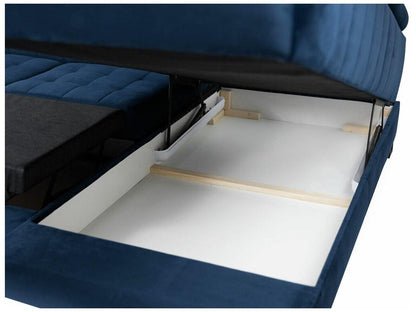 Corner sofa 232 Brown Sleeping function Bed box 271x203x71cm