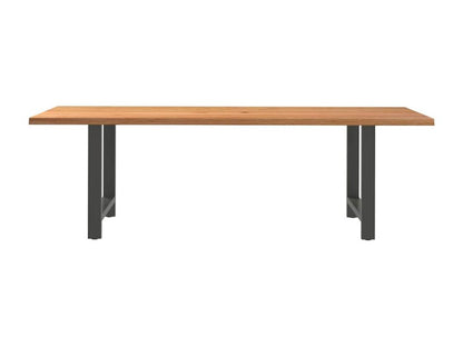 Rectangular light brown solid oak wood dining table